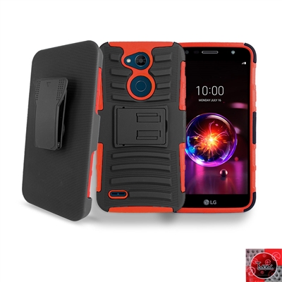 LG X Power 3 / XPower 2 / Fiesta / X Charger / LV7 HOLSTER COMBO Belt Clip Case CB5C RED