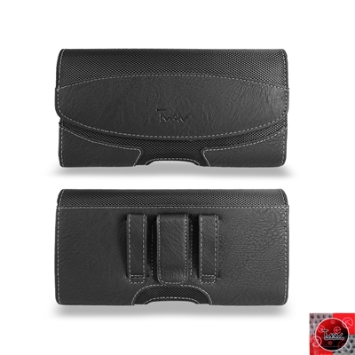 Horizontal Leather Pouch Case Black HP05 Mega