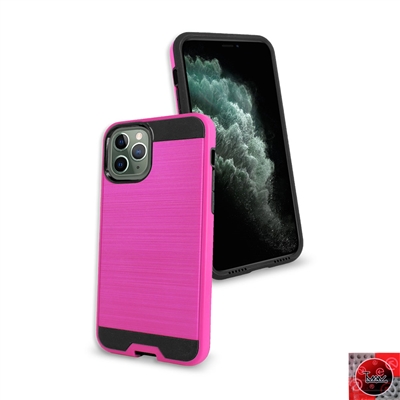 Apple iPhone 11 (6.1") Slim Armor Metal Brush Hybrid Cover Case HYB22 Pink