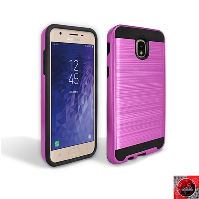 Samsung Galaxy J7 (2018)/ J7 Refine/ J7 Star/J737 Hybrid Slim Armor Metal Brush Case HYB22 Pink