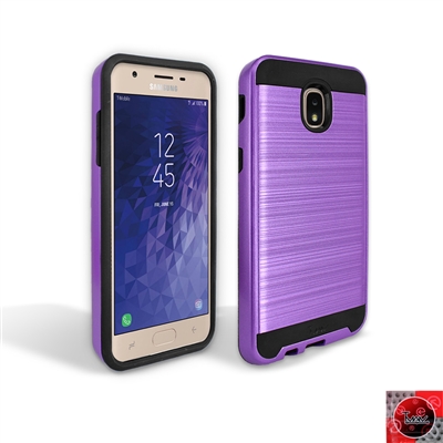 Samsung Galaxy J7 (2018)/ J7 Refine/ J7 Star/J737 Hybrid Slim Armor Metal Brush Case HYB22 Purple