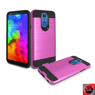 LG Q7+ /Q7 Plus/ Q610 Slim Armor Metal Brush Case HYB22 Pink