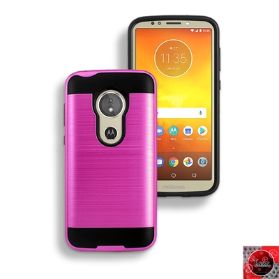 Motorola Moto E5 Plus/ Moto E5 Supra /XT1924 METAL BRUSH DESIGN SLIM ARMOR CASE HYB22 Pink