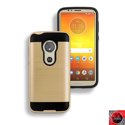 Motorola Moto G6 Play/ Moto G6 Forge/ XT1922 METAL BRUSH DESIGN SLIM ARMOR CASE HYB22 Gold