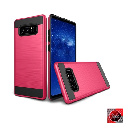 Samsung Galaxy Note 8 METAL BRUSH DESIGN SLIM ARMOR CASE HYB22 Red