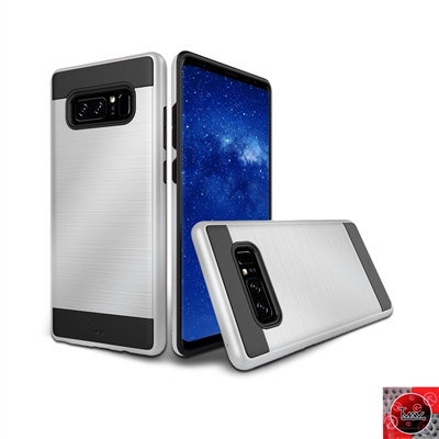 Samsung Galaxy Note 8 METAL BRUSH DESIGN SLIM ARMOR CASE HYB22 Silver
