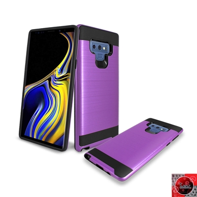 Samsung Galaxy Note9 / N960 Metal Brush Hybrid Slim Armor Cover Case Purple