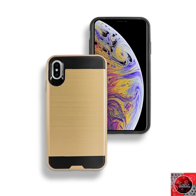 Apple iPhone XR METAL BRUSH DESIGN SLIM ARMOR CASE HYB22 GOLD