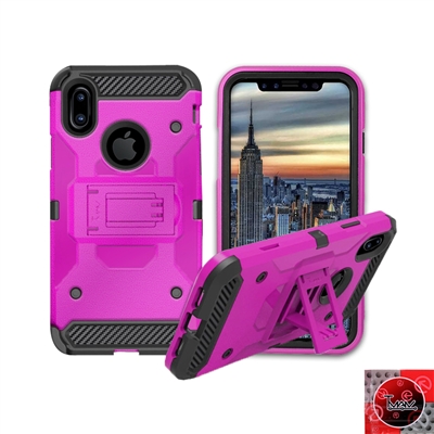 Apple iPhone X Armor Slim TPU Kickstand hybrid case HYB23 Pink/Black