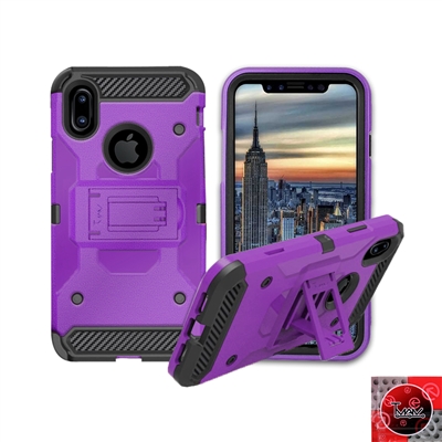 Apple iPhone X Armor Slim TPU Kickstand hybrid case HYB23 Purple /Black