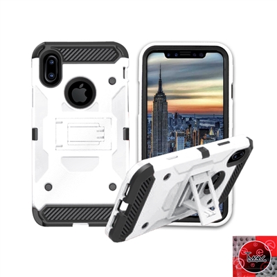 Apple iPhone X Armor Slim TPU Kickstand hybrid case HYB23 White /Black