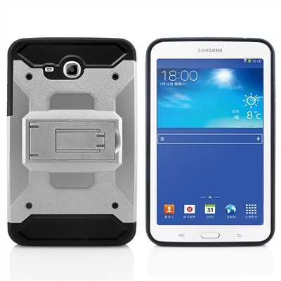 Samsung Galaxy Tab E Lite 7.0" SM-T113 Sturdy Armor Hybrid Kickstand Case HYB23 Silver