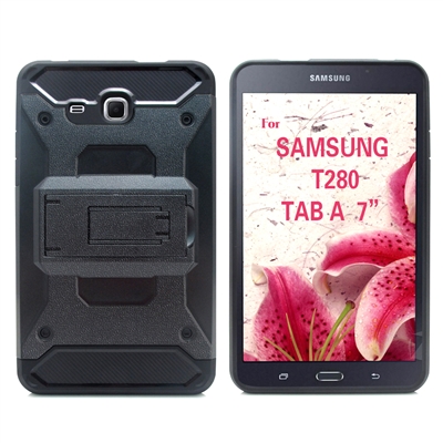Samsung Galaxy Tab A 7.0" SM-T280 Sturdy Armor Hybrid Kickstand Case HYB23 Black