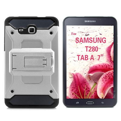 Samsung Galaxy Tab A 7.0" SM-T280 Sturdy Armor Hybrid Kickstand Case HYB23 Silver