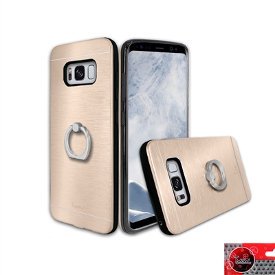 Samsung Galaxy S8 Plus Aluminum Ring Stand CASE HYB24 Gold