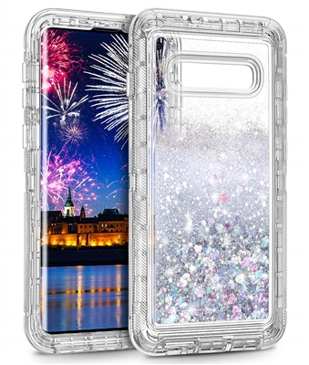 Samsung Galaxy S10 E Glitter OBox Hybrid Cover Case HYB26 Silver