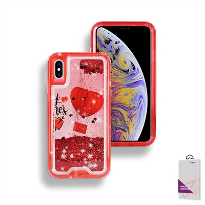 iPhone X/ XS Liquid Glitter Quicksand Hybrid Cover Case HYB26 Design 03
