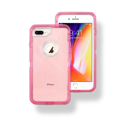 Apple iPhone 6Plus / 7Plus / 8Plus Hybrid 3pcs Cover Case Transparent Pink