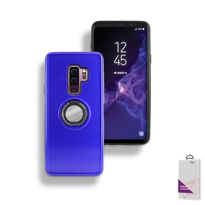 Samsung Galaxy S9 Plus Hybrid TPU+PC Ring Case with Mirror and Card Slot HYB29 Blue