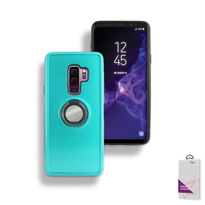 Samsung Galaxy S9 Plus Hybrid TPU+PC Ring Case with Mirror and Card Slot HYB29 Teal