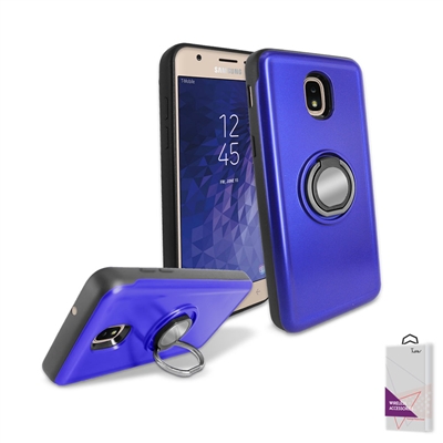 Samsung Galaxy J3 (2018)/ J3 Achieve/ J3 Star/ J337 Hybrid TPU+PC Ring Case with Mirror and Card Slot HYB29 Blue
