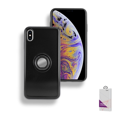 Apple iPhone XR Hybrid TPU+PC Ring Case with Mirror and Card Slot HYB29 Black