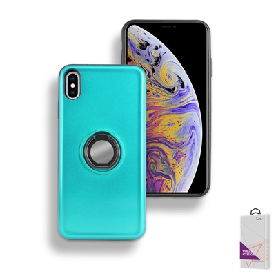 Apple iPhone XR Hybrid TPU+PC Ring Case with Mirror and Card Slot HYB29 Teal