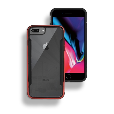 Apple iPhone 6/7/8 Clear back Chrome Edge Hybrid Case HYB33 Red
