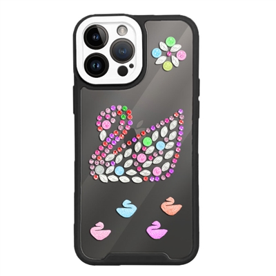 Apple iPhone 14 Pro (6.1") Designed Pearl Swan Case With  Camera Cover HYB42 Black