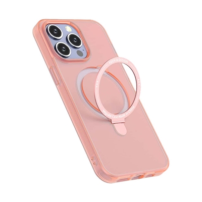IPHONE I5 PRO PC MAGSAFE RING STAND WIRELESS CHARGING CASE PINK