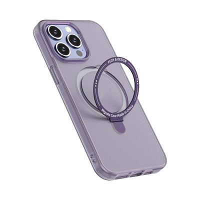 IPHONE I5 PRO PC MAGSAFE RING STAND WIRELESS CHARGING CASE PURPLE