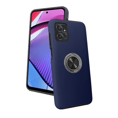 Motorola Moto G Power 5G 2023 Magnetic Hidden Ring Hybrid Case Dard Blue