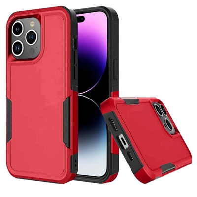 iPhone 15 Pro Pioneer Armor Heavy Duty PC+TPU Case Red