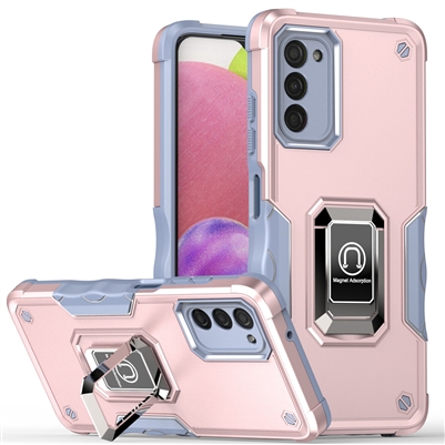 Samsung Galaxy A03S Robotic Hybrid Case with Magnetic Ring Stand Rose Gold
