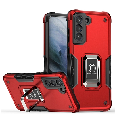 Samsung Galaxy A14 5G Robotic Hybrid Case with Magnetic Ring Stand Red