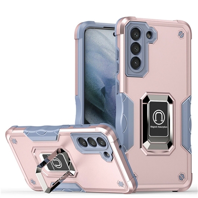 Samsung Galaxy A15 5G Robotic Hybrid Case with Magnetic Ring Stand Pink Gold