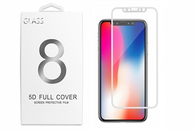 Apple iPhone X/ XS Full Cover 5D Tempered Glass Screen Protector White