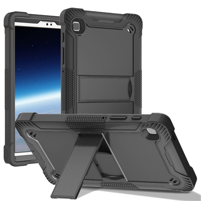 Apple iPad 7/8/9th Gen 10.2" Slim Heavy Duty Shockproof Rugged Case With Kickstand Black / Black