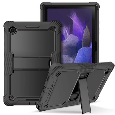 Samsung Galaxy Tab A8 10.5" Slim Heavy Duty Shockproof Rugged Case With Kickstand Black / Black