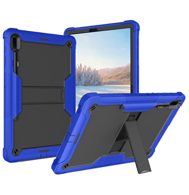Samsung Galaxy Tab S8 PLUS / S7 PLUS / S7 FE Slim Heavy Duty Shockproof Rugged Case With Kickstand Blue / Black