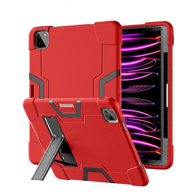 Apple iPad 10th Generation Case 10.9 Inch,Heavy Duty Hybrid Shockproof Hard Cover Rubber Stand with Stytus Pen Holder for Apple iPad Pro 12.9-inch (5th, 4th & 3rd Gen) Red / Black