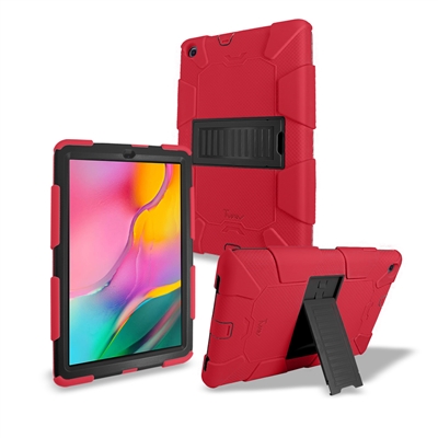 Samsung Galaxy Tab A 10.1" (2019) T515/T510 Heavy Duty Kickstand Protective Cover Case Red