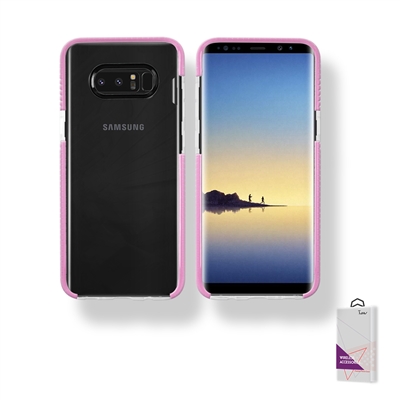 Samsung Galaxy Note 8 Crystal Clear With Color bumper TECH Style Case Pink