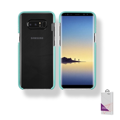 Samsung Galaxy Note 8 Crystal Clear With Color bumper TECH Style Case Teal