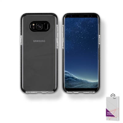 Samsung Galaxy S8 Crystal Clear With Color bumper TECH Style Case Black