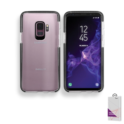 Samsung Galaxy S9 Crystal Clear With Color bumper TECH Style Case- Black