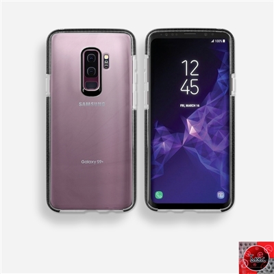 Samsung Galaxy S9 Plus/ S9+ Crystal Clear With Color bumper TECH Style Case- Black