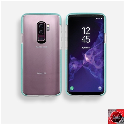 Samsung Galaxy S9 Plus/ S9+ Crystal Clear With Color bumper TECH Style Case- Teal
