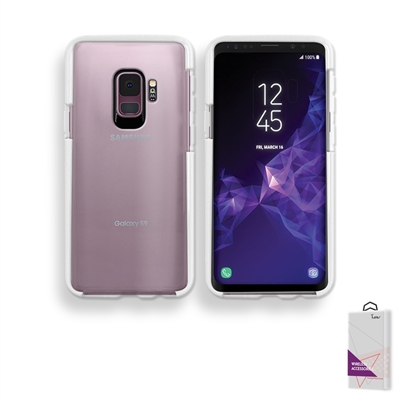 Samsung Galaxy S9 Crystal Clear With Color bumper TECH Style Case White