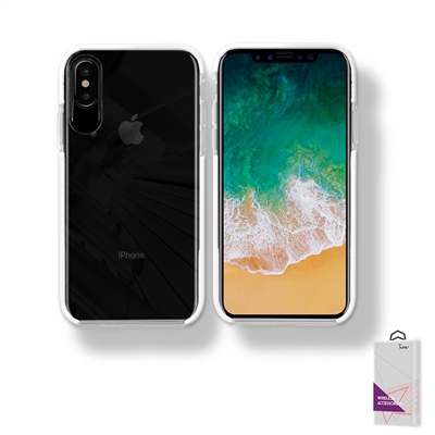 iPhone X Crystal Clear With Color bumper High Quality TPU Case White